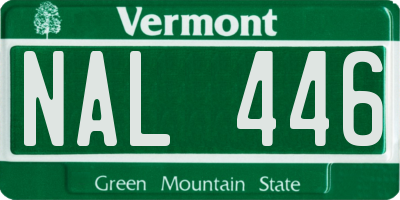 VT license plate NAL446