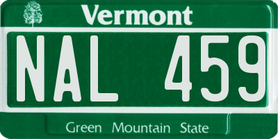 VT license plate NAL459