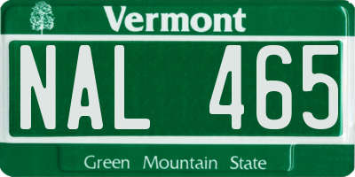 VT license plate NAL465