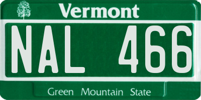 VT license plate NAL466