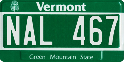 VT license plate NAL467