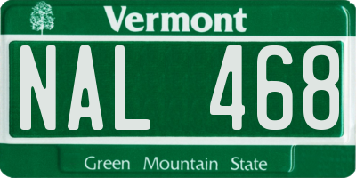 VT license plate NAL468