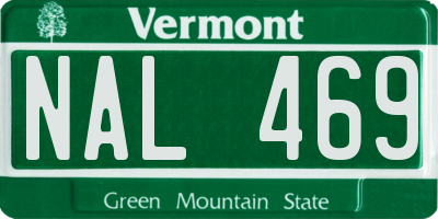 VT license plate NAL469