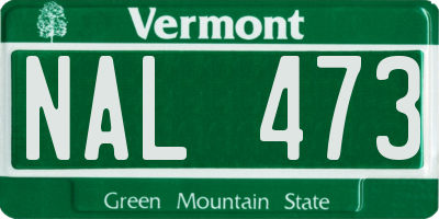 VT license plate NAL473