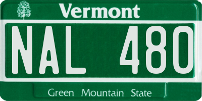 VT license plate NAL480
