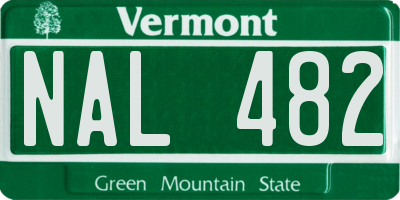 VT license plate NAL482