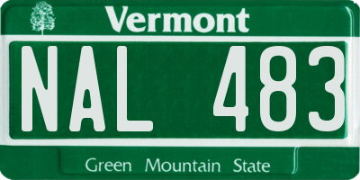 VT license plate NAL483