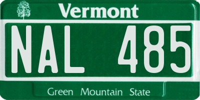 VT license plate NAL485
