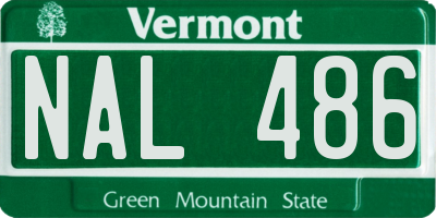 VT license plate NAL486