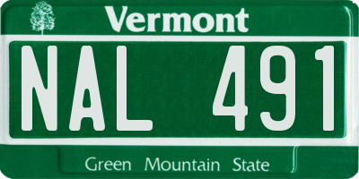 VT license plate NAL491