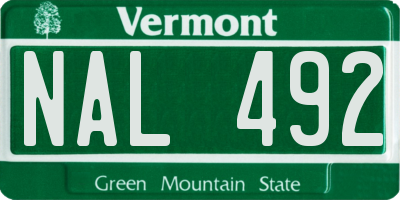 VT license plate NAL492