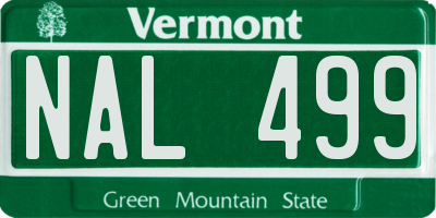 VT license plate NAL499