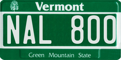 VT license plate NAL800