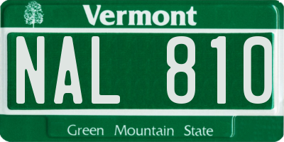 VT license plate NAL810