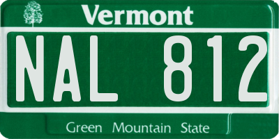 VT license plate NAL812
