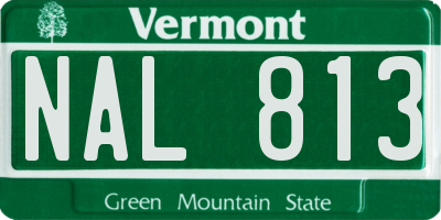 VT license plate NAL813