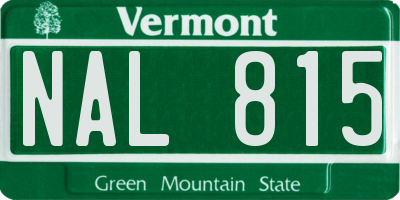 VT license plate NAL815