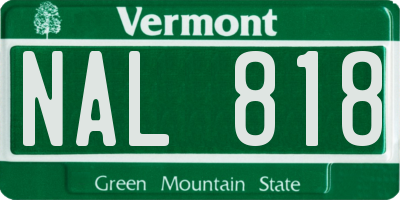 VT license plate NAL818