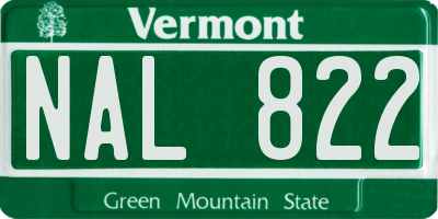 VT license plate NAL822