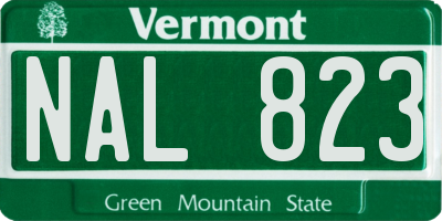 VT license plate NAL823