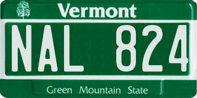 VT license plate NAL824