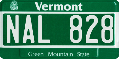 VT license plate NAL828