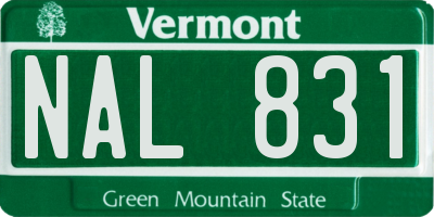 VT license plate NAL831