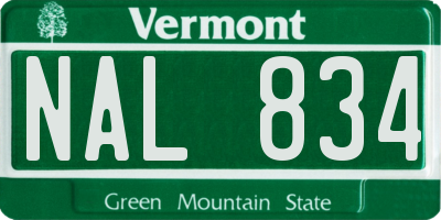 VT license plate NAL834