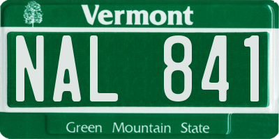 VT license plate NAL841