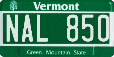 VT license plate NAL850