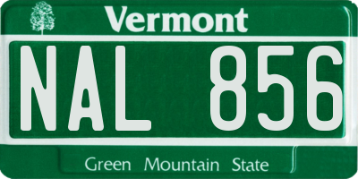VT license plate NAL856