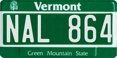 VT license plate NAL864