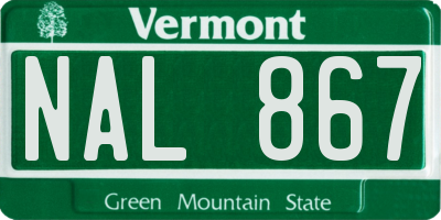 VT license plate NAL867