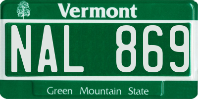 VT license plate NAL869