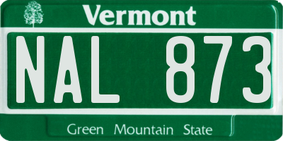 VT license plate NAL873