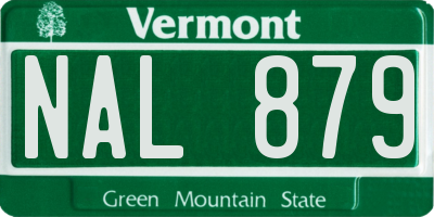 VT license plate NAL879
