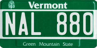 VT license plate NAL880