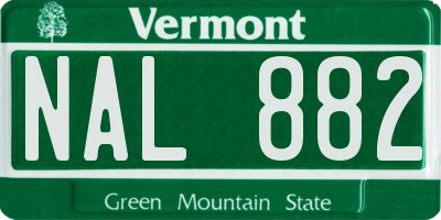 VT license plate NAL882