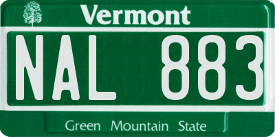 VT license plate NAL883