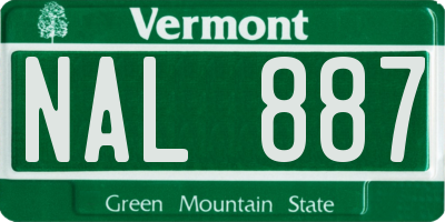 VT license plate NAL887