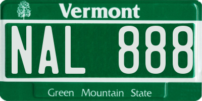 VT license plate NAL888