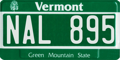 VT license plate NAL895