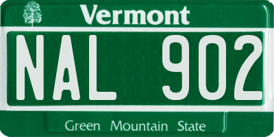VT license plate NAL902