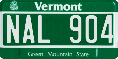 VT license plate NAL904