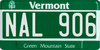 VT license plate NAL906