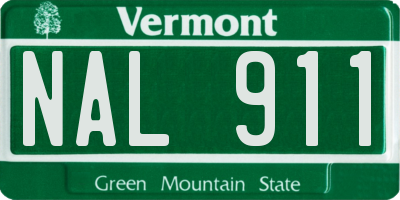 VT license plate NAL911