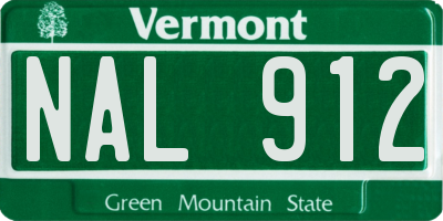 VT license plate NAL912