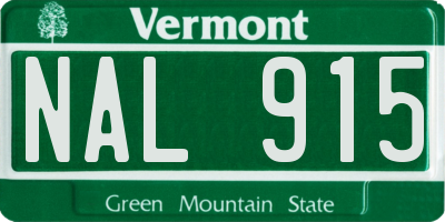 VT license plate NAL915
