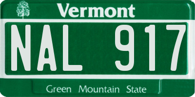 VT license plate NAL917