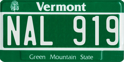 VT license plate NAL919